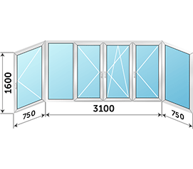 Алюминиевое балконное окно Provedal 4600x1600